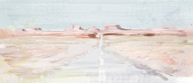 Watercolor desert landscape